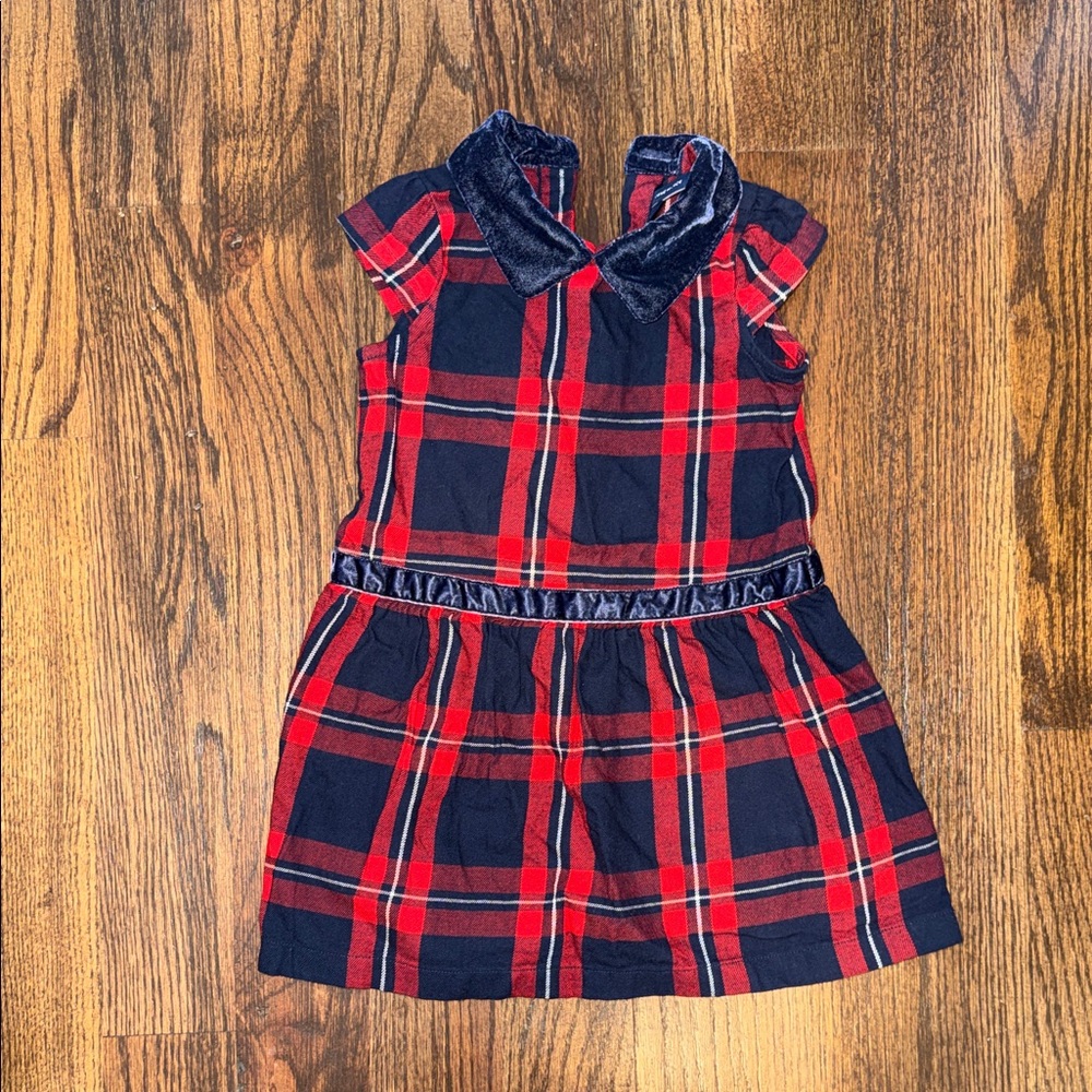 Janie and Jack Red and Navy Plaid Dress